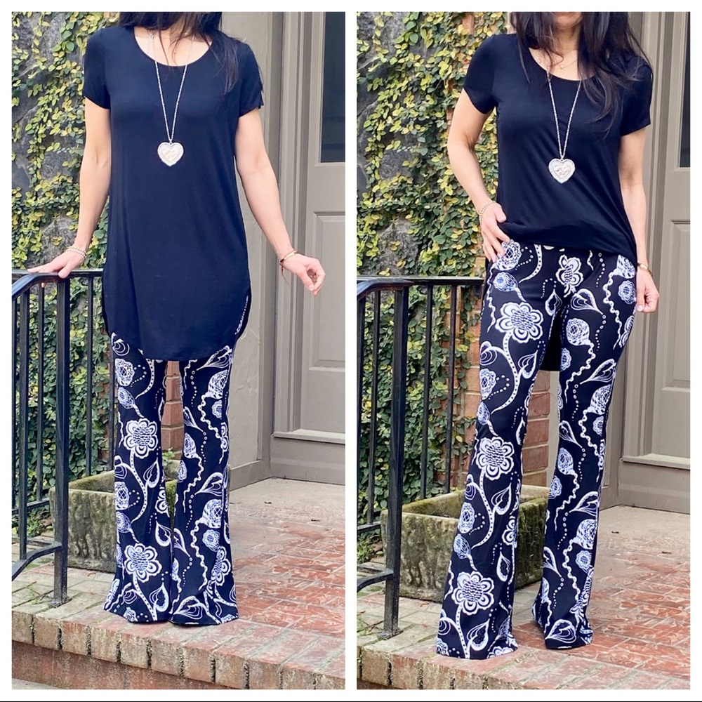 Retro print Fabulous wide leg bell flare pants - Picture 7 of 8